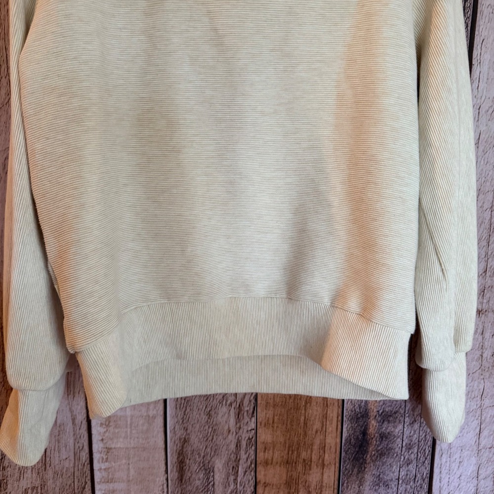 Varley Vine Half Zip Ottoman Pullover Oatmeal Beige Sweatshirt Athleisure Medium - Picture 6 of 10